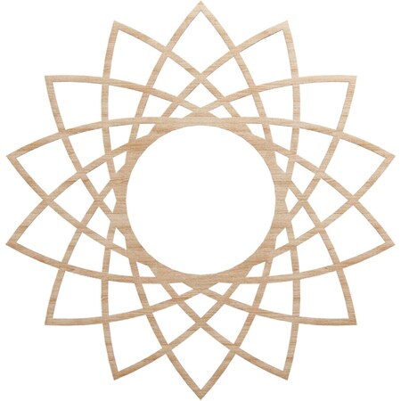 Ekena Millwork Eleanor Wood Fretwork Pierced Ceiling Medallion, Alder, 34"OD x 13 1/8"ID x 1/4"T CMWP34X34X0250EAAL